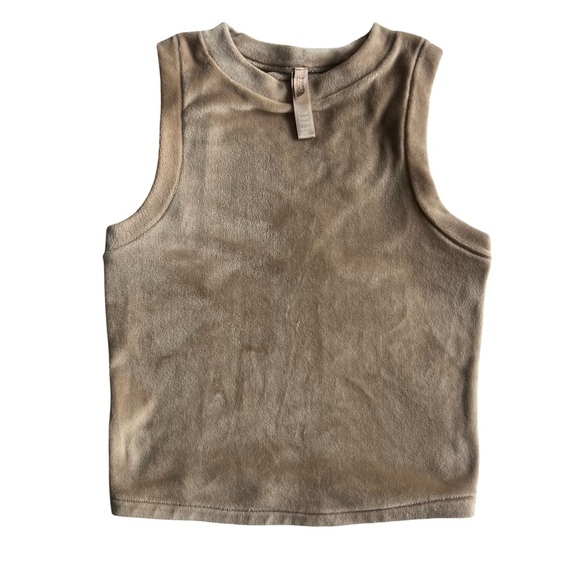 SKIMS Velour Crewneck Tank Honey Size Small - Picture 1 of 5